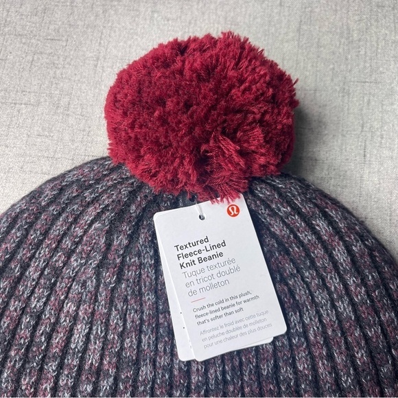 Lululemon Textured Fleece Lined Knit Beanie Winter Hat Nwt - Picture 2 of 6